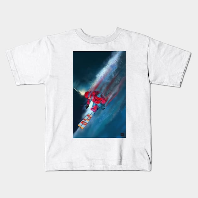 Extreme skier Kids T-Shirt by SFDesignstudio